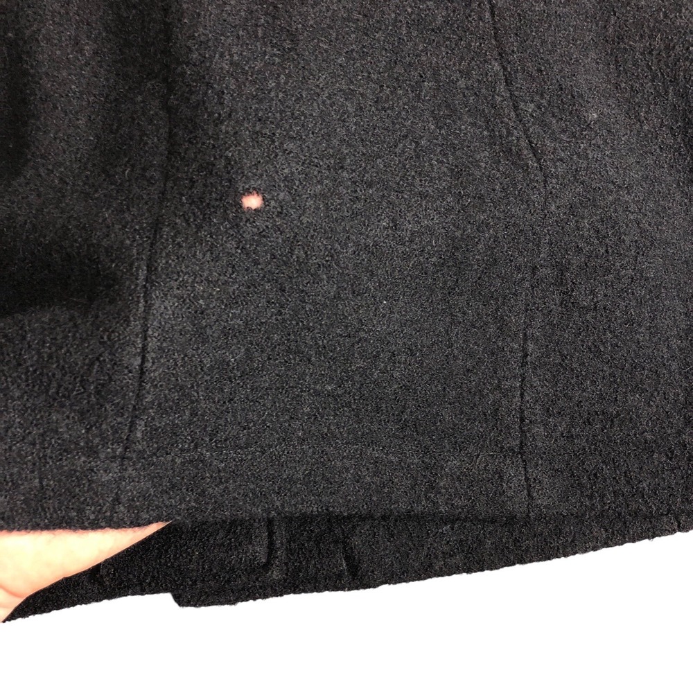 Cynthia Rowley Jacket Women 1X Black Wool Textured Snap Notch Collar Pocket Coat - Picture 12 of 16